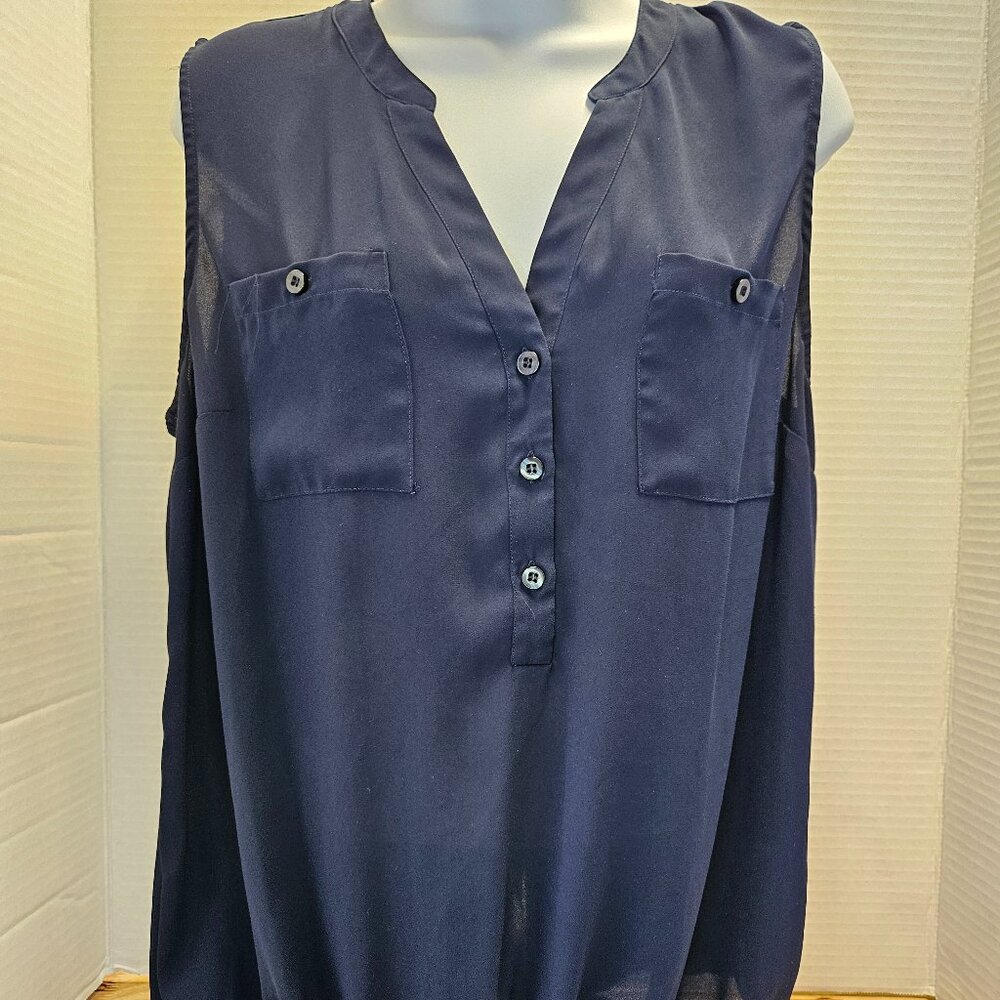 Soho Jeans Navy Blue Blouse, Large